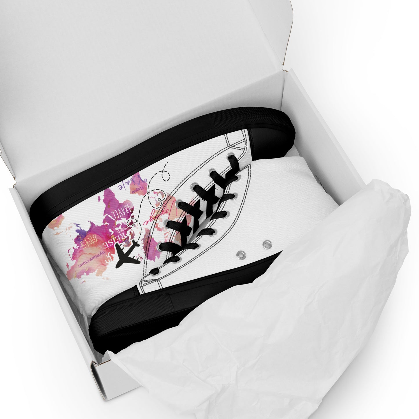 Chaussure en toile "Mappemonde Rose"