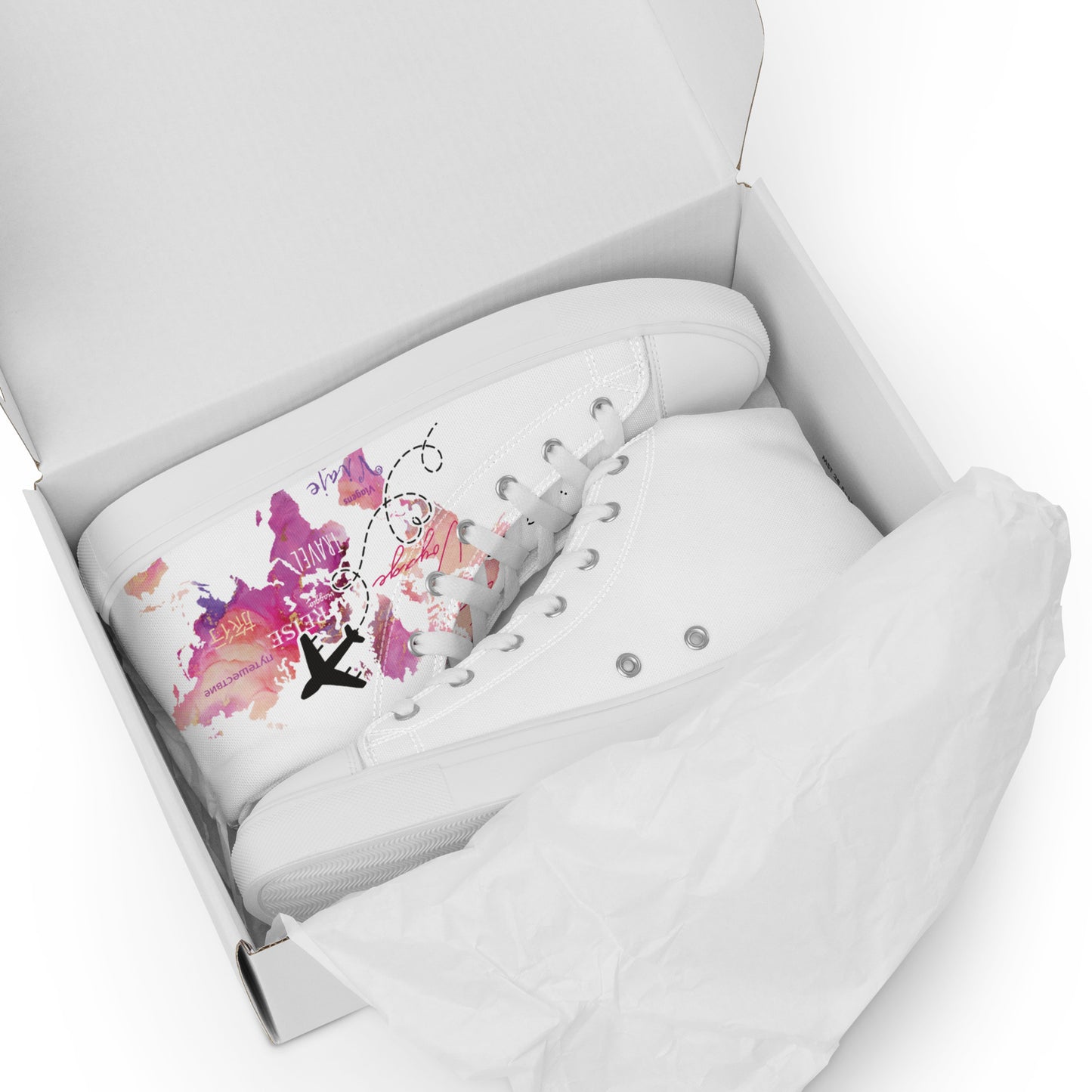 Chaussure en toile "Mappemonde Rose"