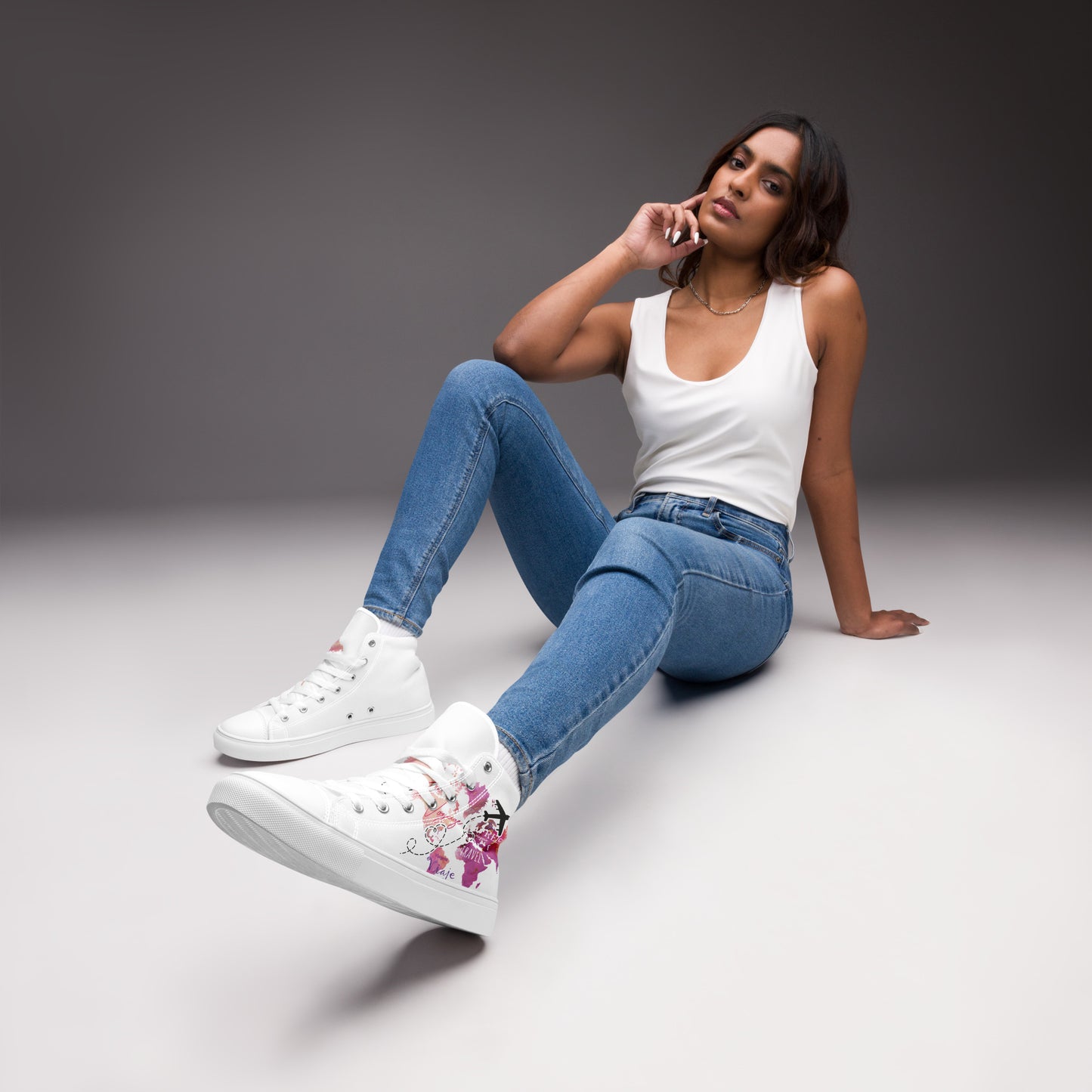 Chaussure en toile "Mappemonde Rose"
